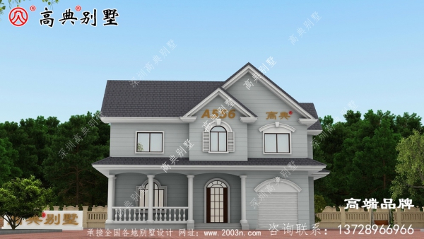 小面積鄉(xiāng)村斜頂二層歐式別墅