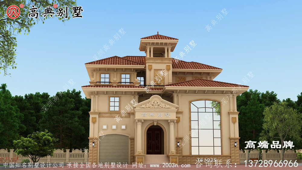 鄉(xiāng)村二層大面積歐式風(fēng)格住宅復(fù)式別墅