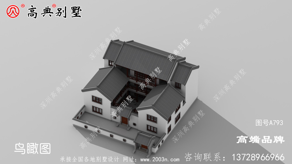 這款新中式別墅，整體效果非常好看，大氣又不張揚，建房是個不錯的選擇。
