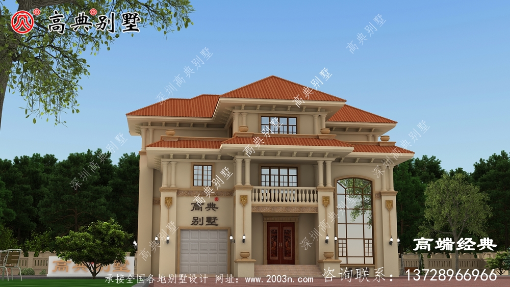 農(nóng)村三層大面積歐式別墅