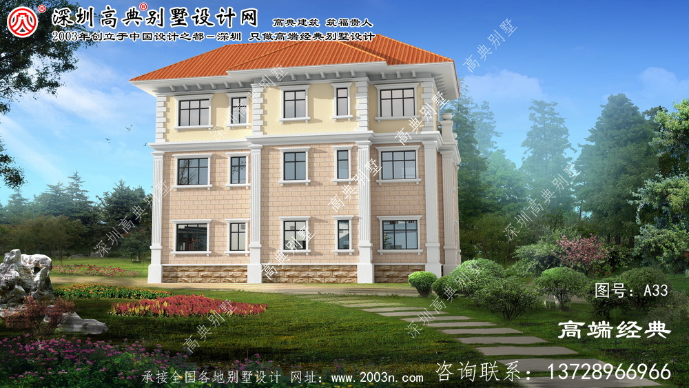 高淳縣復(fù)式別墅自建外觀效果圖