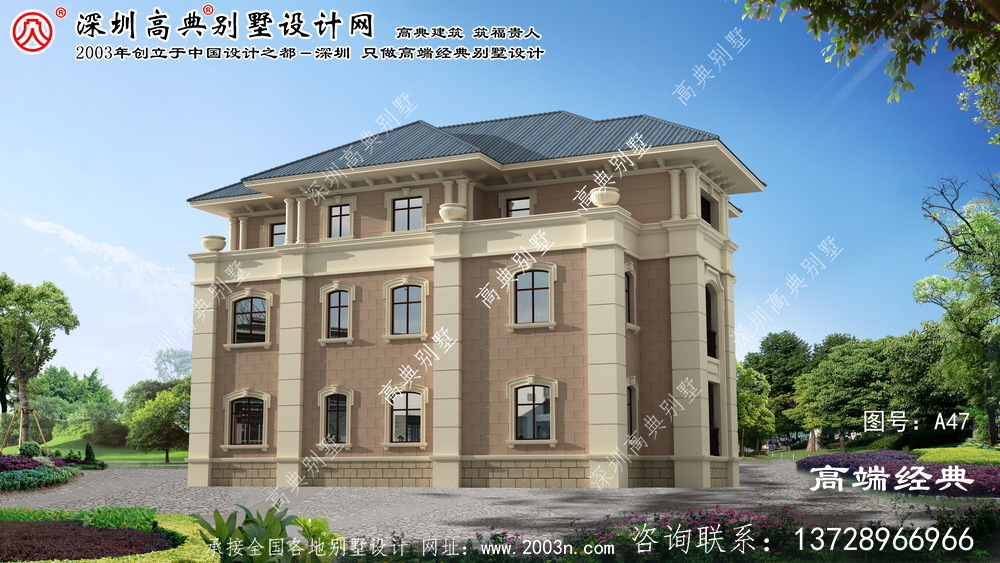虹口區三層復式別墅外觀效果圖