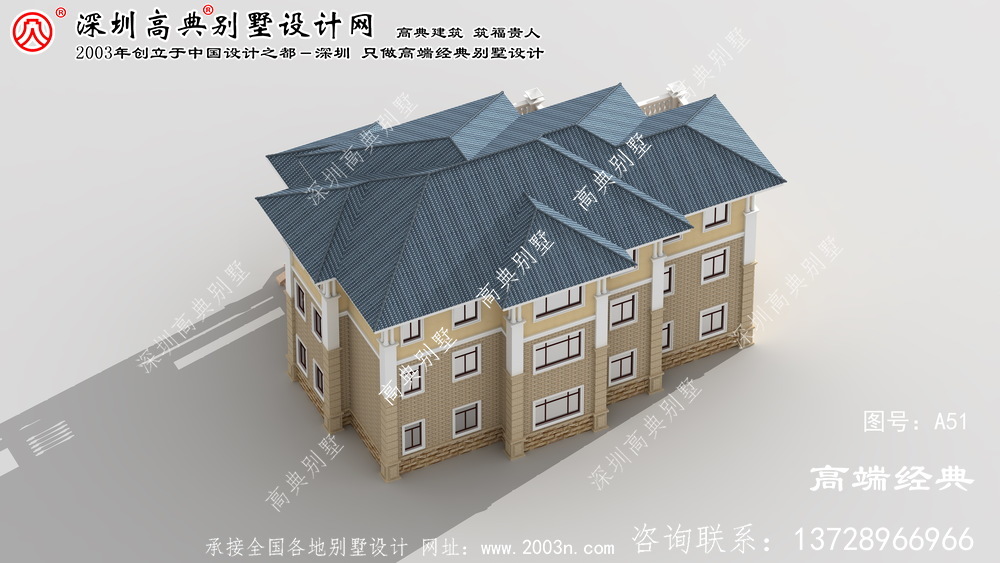 普陀區最新歐式風格三層農村別墅設計圖