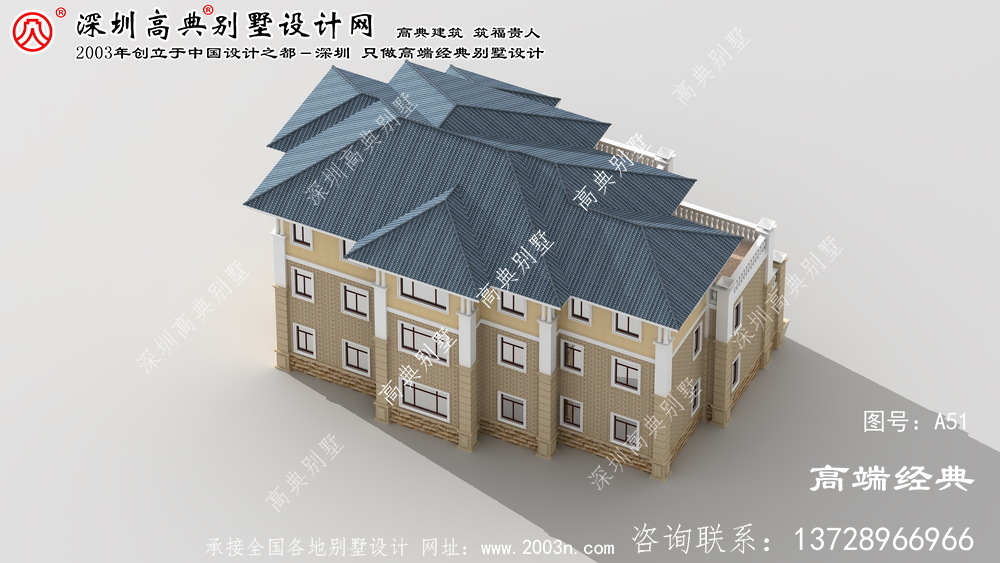 普陀區最新歐式風格三層農村別墅設計圖