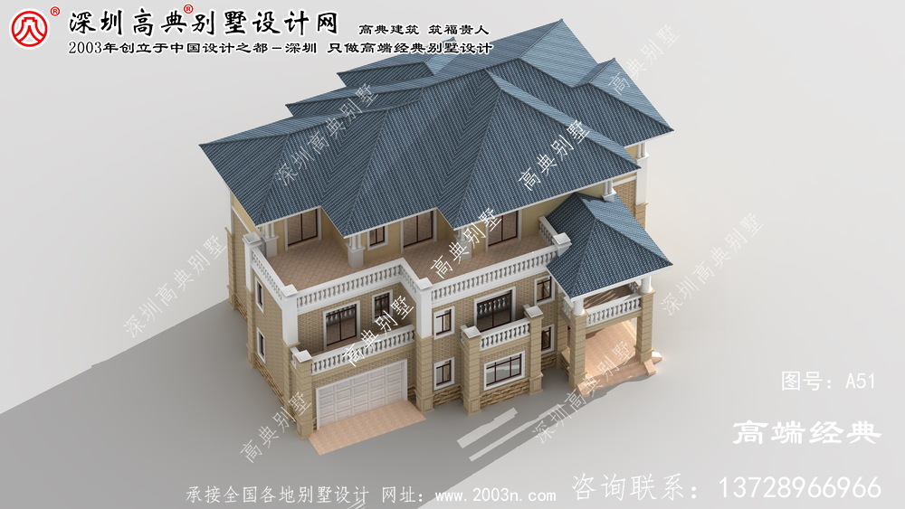普陀區最新歐式風格三層農村別墅設計圖