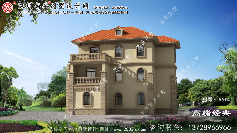 濉溪縣歐式風格三層復式別墅設計大全
