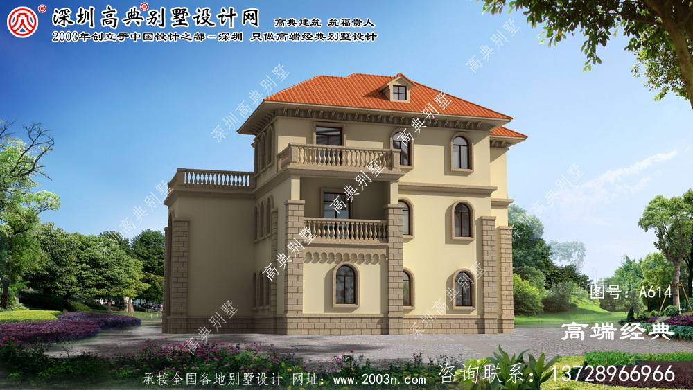 濉溪縣歐式風格三層復式別墅設計大全