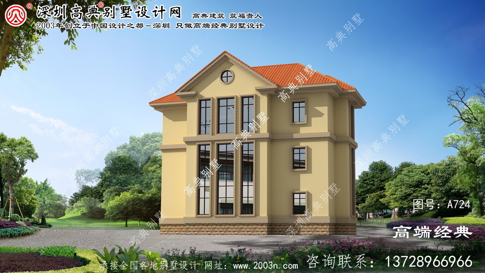 吳興區農村別墅設計圖紙三層