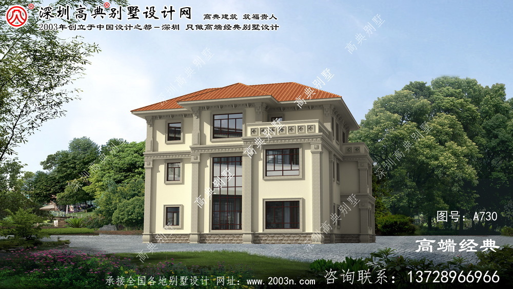 帶車庫三層別墅設計圖富陽市