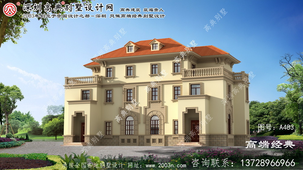 烏伊嶺區雙拼別墅三層設計圖