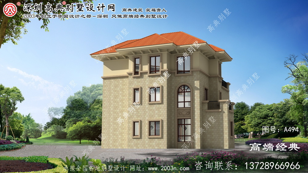 上甘嶺區農村建房三層設計圖紙