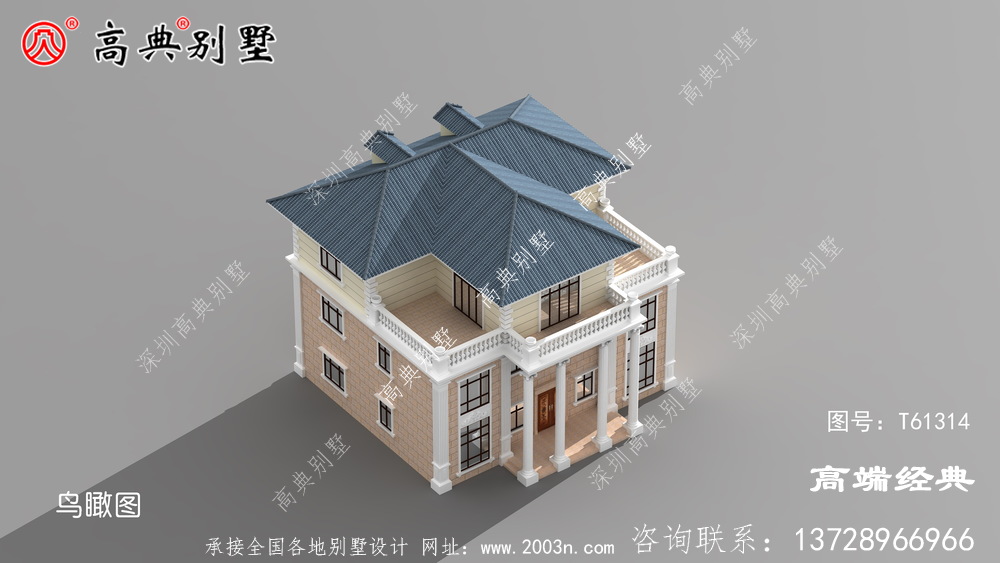 稻城縣小型別墅外觀設(shè)計效果圖	