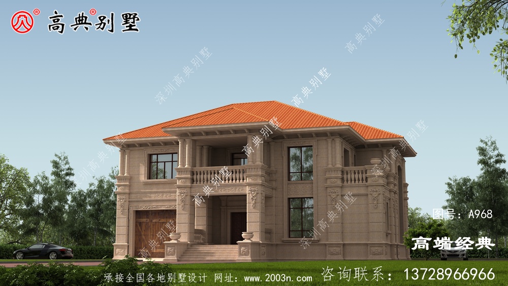 農(nóng)村歐式石材二層別墅外觀圖 農(nóng)村歐式石材二層別墅外觀圖