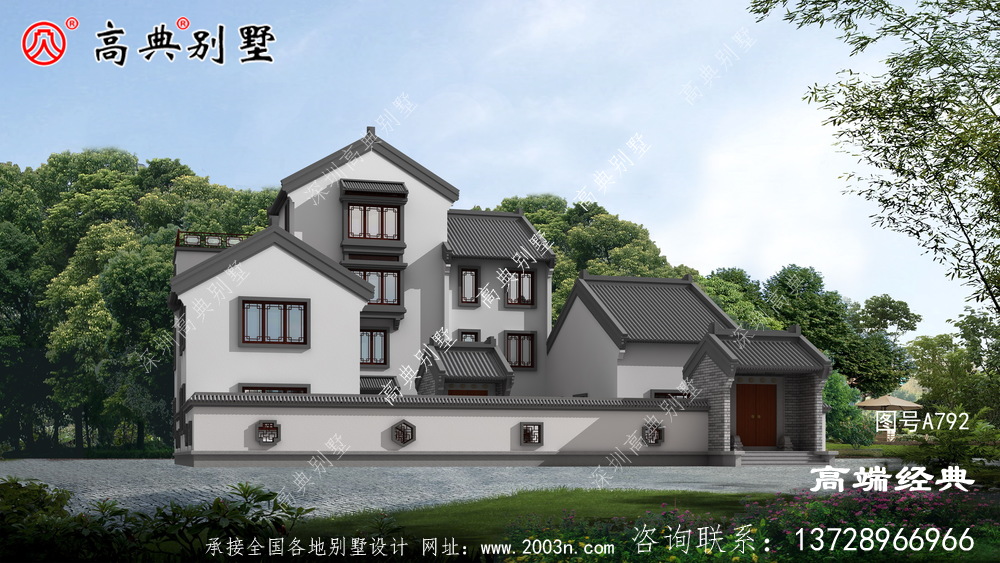 中式庭院三層別墅設(shè)計(jì)圖