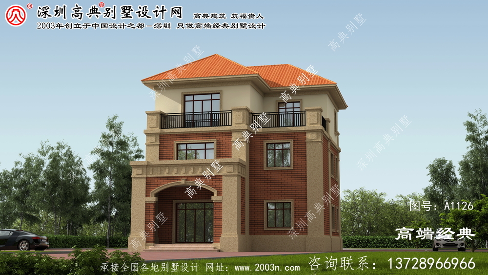 紅原縣新型美麗鄉村三層別墅建筑設計圖,效果圖。 紅原縣新型美麗鄉村三層別墅建筑設計圖,效果圖。
