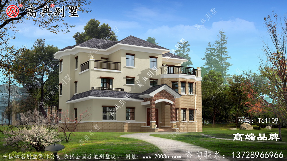 農(nóng)村歐式別墅外觀效果圖內(nèi)部布局非常合理,實(shí)用