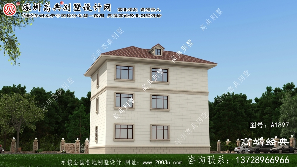 東昌府區溫馨的三層別墅自建風格，簡約現代風格。