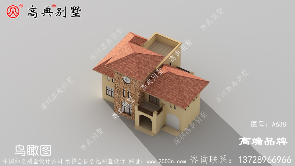 農村三層戶型圖色彩明亮,清新典雅