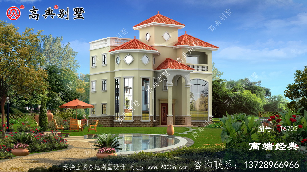 帶小亭子的四層歐式小洋樓戶型圖龍海市