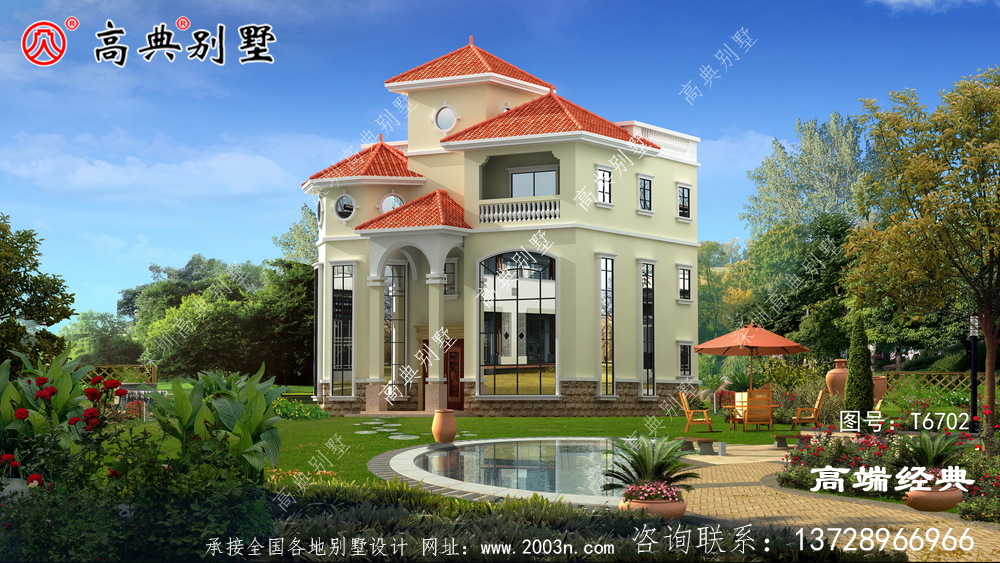 帶小亭子的四層歐式小洋樓戶型圖龍海市