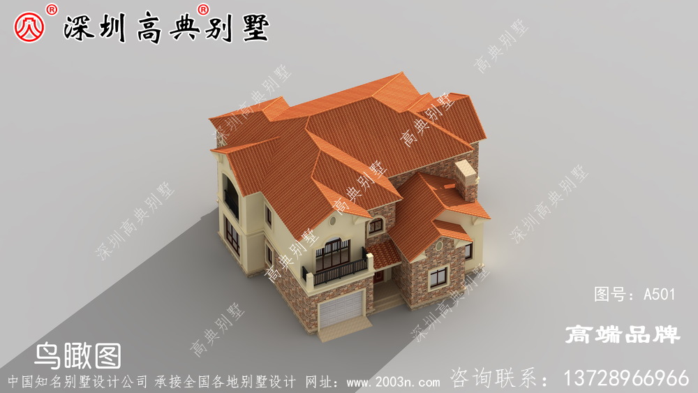 二層農村別墅，既美觀又大方，帶車庫的設計，建上一棟絕對面子