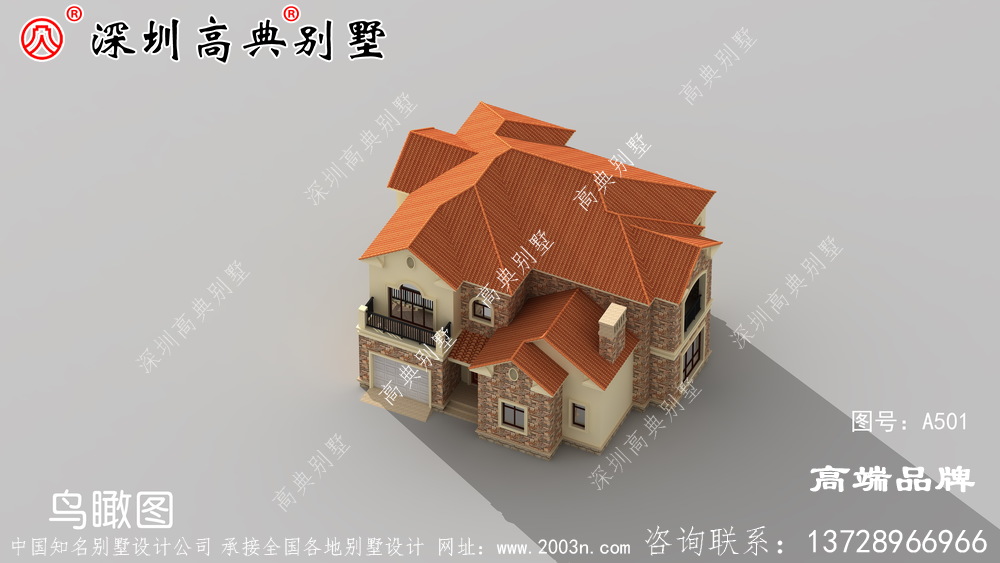 二層農村別墅，既美觀又大方，帶車庫的設計，建上一棟絕對面子