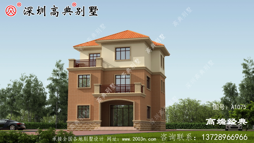 三樓簡歐別墅的設(shè)計圖,外觀時尚簡潔,居住舒適。