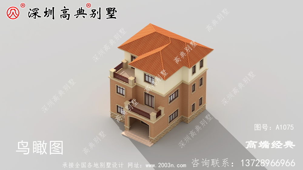 三樓簡歐別墅的設(shè)計圖,外觀時尚簡潔,居住舒適。