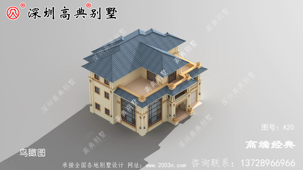 三層別墅雙露臺效果圖,喜歡露臺的朋友快來看看