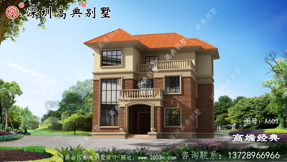 鄉下帶陽臺的三層建筑圖,采光靠它,關鍵是溫馨。