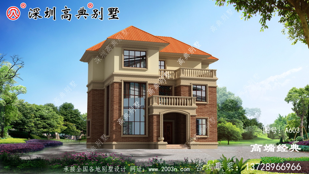 鄉下帶陽臺的三層建筑圖,采光靠它,關鍵是溫馨。