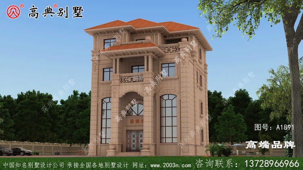 歐式石材大門突出,凸顯屋檐效果簡潔大氣 歐式石材大門突出,凸顯屋檐效果簡潔大氣