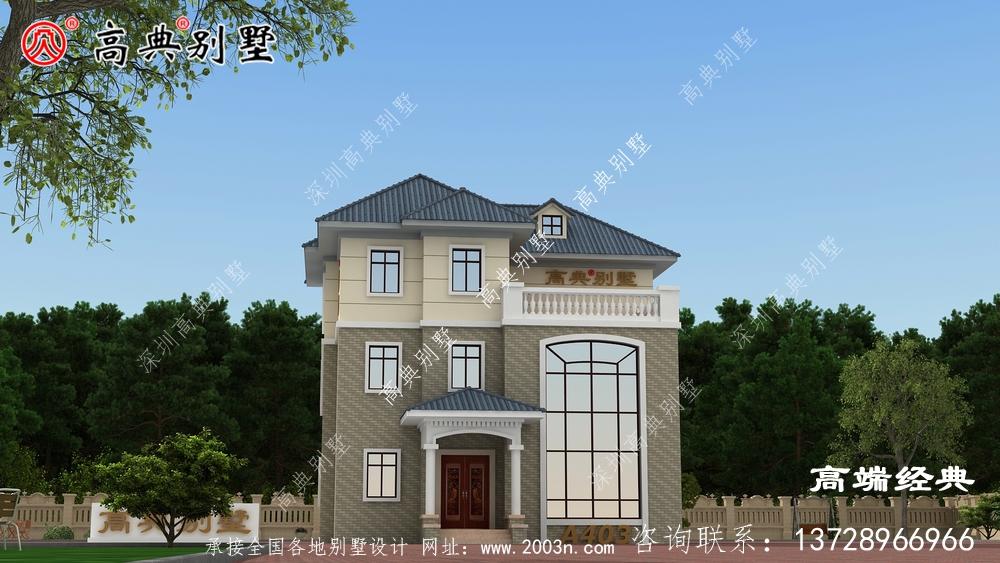 坡屋頂層次感強,象征著豐富美好的農村田園生活 坡屋頂層次感強,象征著豐富美好的農村田園生活