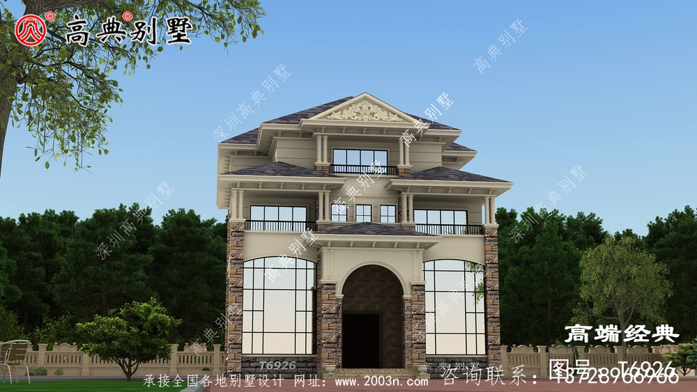 雙復式三層別墅外觀圖,戶型通透采光極佳 雙復式三層別墅外觀圖,戶型通透采光極佳
